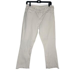 Mother Insider Crop Step Fray Size 30 White Glass Slipper Casual Denim Jeans